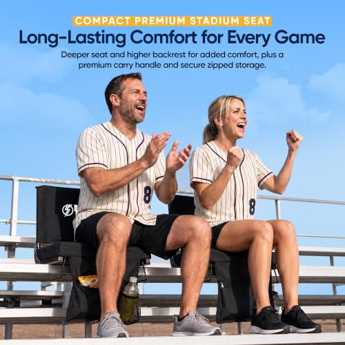 BRAWNTIDE Black Compact Premium Stadium Seat 2-Pack - Long Bleacher Comfort