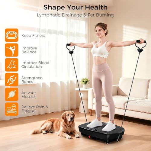 ApexionGear Vibration Plate Exercise Machine for Fat Loss & Toning, Bluetooth, 400 lbs Support