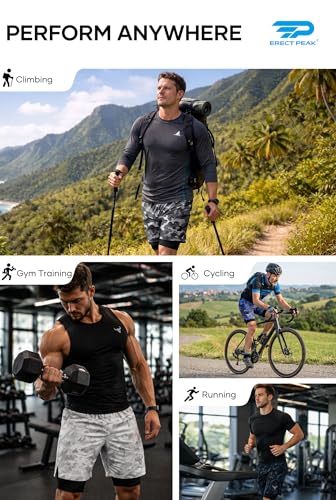 Men's 7-Inch Athletic Shorts with Compression Liner Quick Dry Pockets