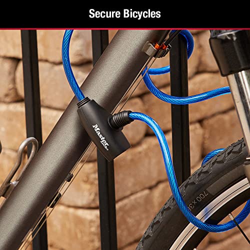 6 ft. Long Bicycle Cable Locks with Keys - Pack of 4 Colorful Keyed-Alike Cables