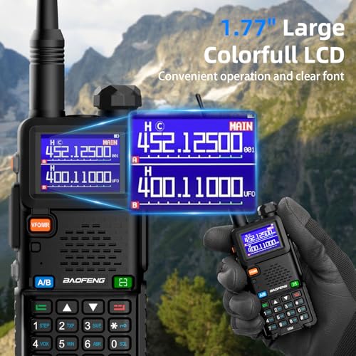 Baofeng UV-5RM Handheld Ham Radio with Long Range Walkie Talkies - Black