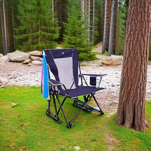 GCI Outdoor Comfort Pro Rocker Camping Chair - Indigo Blue, Foldable & Portable