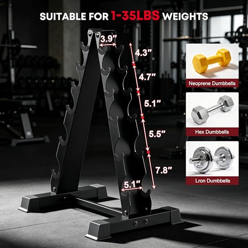 6th Floor JDGG 5/6 Tier A-Frame Dumbbell Rack Stand, 480LBS Capacity