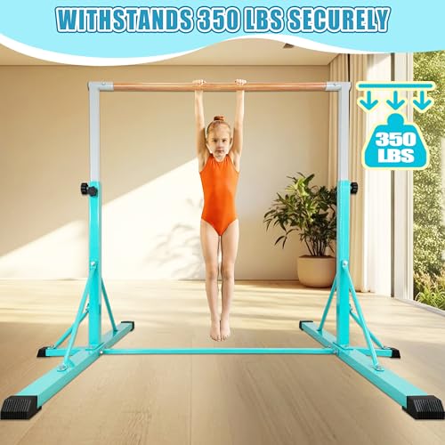 Adjustable Gymnastics Bar for Kids 5FT Unfoldable Mint - Stable Home Training Equipment