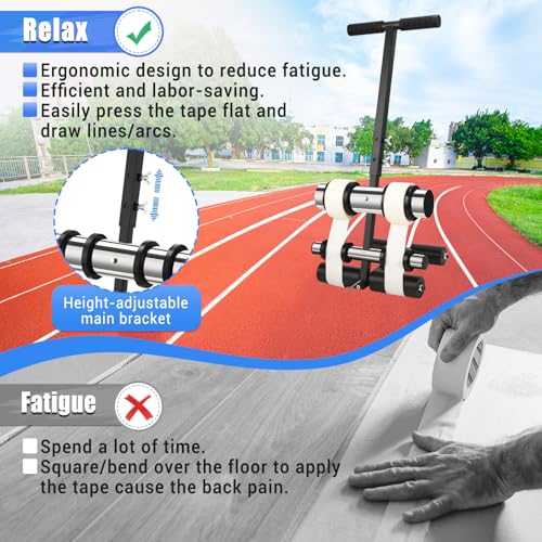 GADFISH Silver & Black Basketball Court Line Tape Machine for Field Marking
