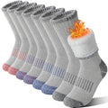 Kids Merino Wool Hiking Socks for Girls and Boys - 8-12 Years, 4 Pairs - Purple, Blue, Red, Grey