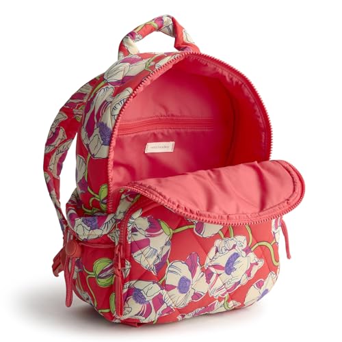 Lightweight Featherweight Small Backpack with Swirling Poppies Pattern - Women’s Casual Bag