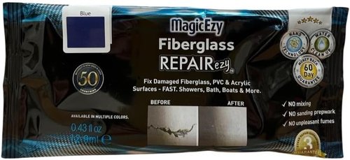 MagicEzy Fiberglass RepairEzy - Ultra Strong Repair Kit for Cracks & Holes | Blue Tube for Showers, Canoes, Boats
