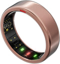 POBOVi Smart Ring - Sleep, Fitness, Stress & Heart Rate Tracker - 5-Day Battery Life | Wireless Charging, iOS & Android Compatible (Rose Gold, Size 7)