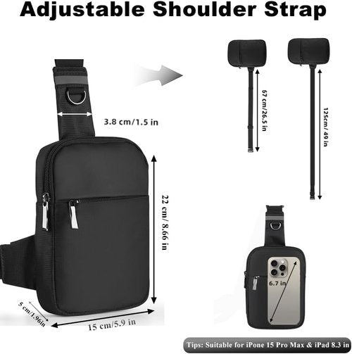 BROADREAM Mini Sling Bag - RFID-Blocking Waterproof Crossbody Backpack for Hiking & Travel