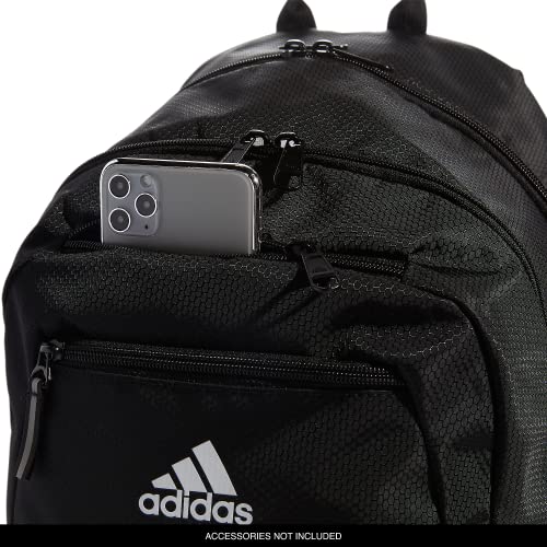 adidas Foundation School Backpack 38L - Black/White, Fits 16-Inch Laptop, Water Bottle Pockets, Ample Storage