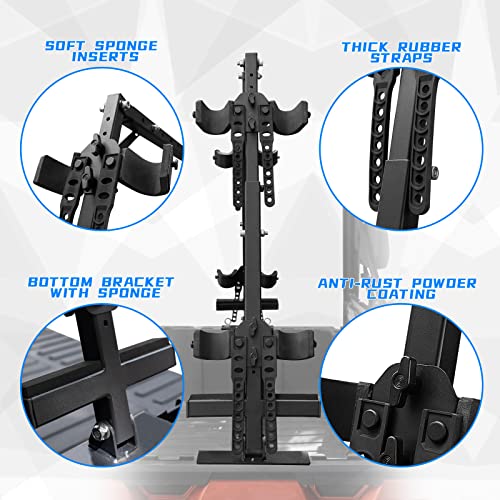 Universal UTV Tool Holder Rack with Adjustable Clamps for Cargo Bed