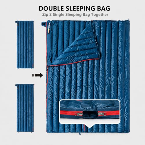 Naturehike Ultralight Down Sleeping Bag 650 Fill Power for Backpacking Camping - Dark Blue CW295