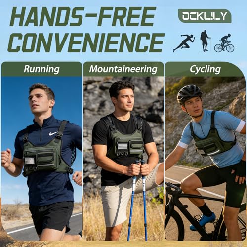 Outdoor Sports Chest Bag with Adjustable Straps Water-Resistant Running Vest for Cycling Hiking