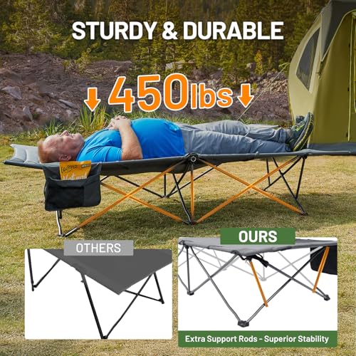 Grey Timber Ridge 31.8-Inch Extra Wide Heavy Duty Camping Cot for Adults