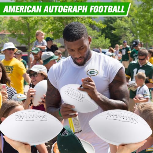 Seenelling Size 7 Autograph Footballs - 12 Pack White Synthetic Leather for Autographs & Training