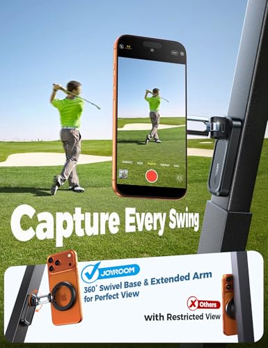 Joyroom Double-Fold Magnetic Golf Cart Phone Holder - Bare Titanium Variation