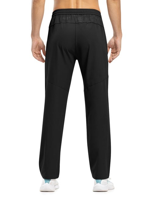 TBMPOY Men's Lightweight Hiking Travel Pants Athletic Outdoor Sports Elastic Waist Water Resistant Sweatpants 2 Pockets 4XL