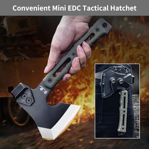 HX OUTDOORS Army Green Multifunctional Camping & Splitting Axe 10-inch