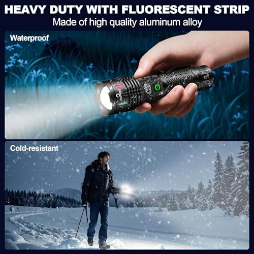 Esgreen Super Bright LED Rechargeable Flashlight 100000 Lumens 2 Modes - Medium Pack