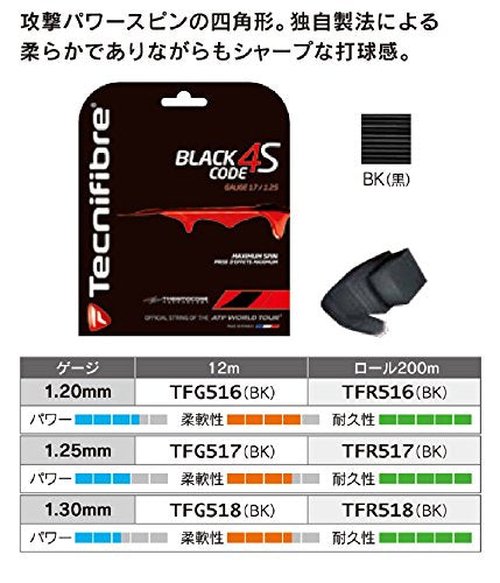 Tecnifibre Black Code 4S (17-1.25mm) String Set