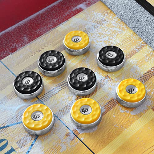 2-1/4 Inch Shuffleboard Pucks Set of 8 - Orange & Black Heavy Steel