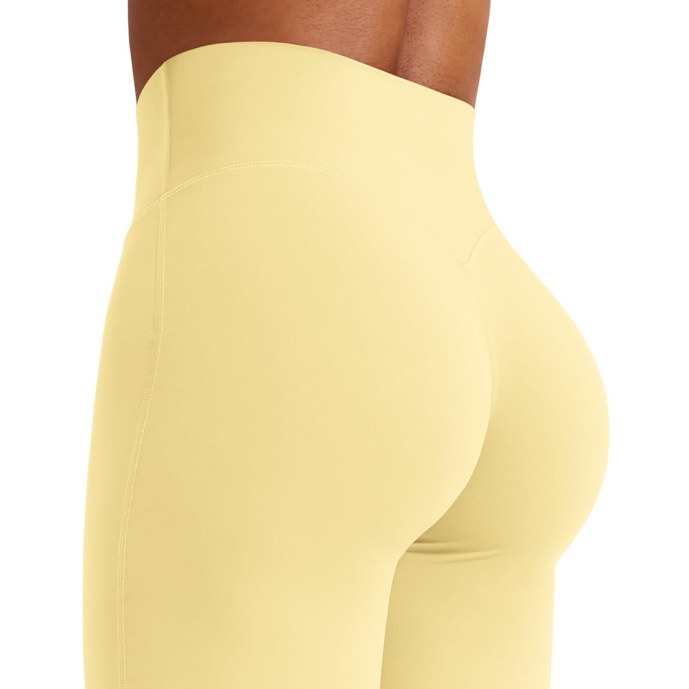 YEOREO Workout Leggings Womens No Front Seam Straight Leggings 31.5" High Waist Buttery Eddiy Gym Yoga Pants Butter Yellow L