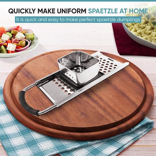 Spaetzle Maker Lid with Scraper - Comfort Handle, Stainless Steel, 12.8x4.2"