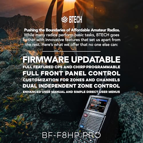 Baofeng BF-F8HP PRO Tri-Band Handheld Ham Radio with Clear Menus & 1000 Memories