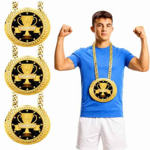 Champion MVP Turnover Chain Award Medal - 6-Inch Large Sports Trophy, Variation of Champion