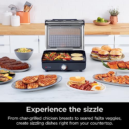 Ninja Sizzle 14-Inch Indoor Grill & Griddle - High-Heat, Nonstick, Family Size