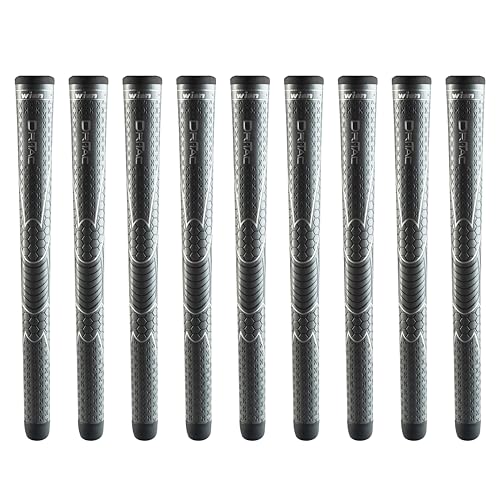 Golf Grip Bundle - 9 Jumbo Dark Gray Round Grips for Men