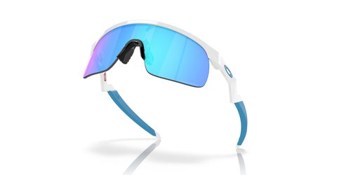 Oakley Unisex Kids Oj9010 Resistor Sunglasses, Polished White/Prizm Sapphire, 23 Mm US