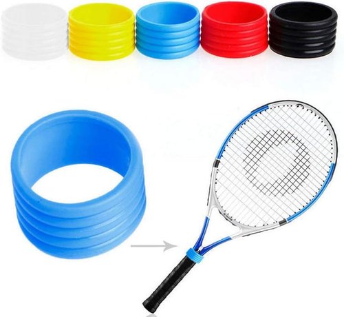 JJLFresheners 5Pcs Racket Handle Rubber Ring Stretchy Tennis Racquet Band Overgrips Black