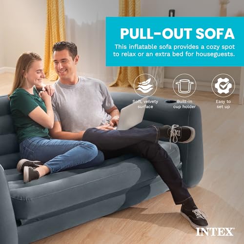 Inflatable Sofa Bed Set with 2 Chairs & Ottoman – Queen & Twin Size Lounge Furniture