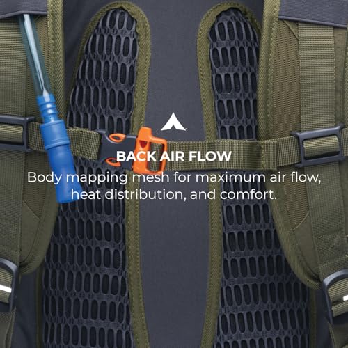 Olive 18L Hydration Backpack with 2L Water Bladder for Hiking Running Cycling