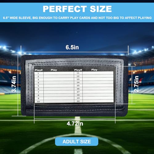 Football Play Wristbands for Youth Adults Black 20 Pack Triple Window