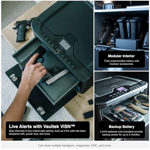 High Capacity Biometric Handgun Safe with WiFi & Auto-Open Door – Secure Smart Safe for Multiple Pistols