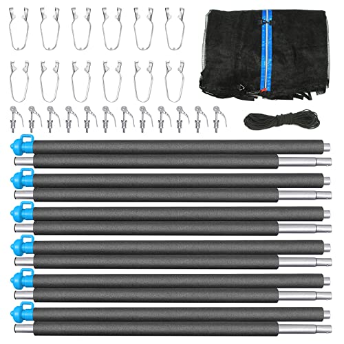 15FT Trampoline Enclosure Net with Poles & Hardware - Fits 6-Poles Trampolines