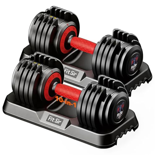 Round 25lb Pair Adjustable Dumbbells Set with Safe Locking & Quick Adjustment
