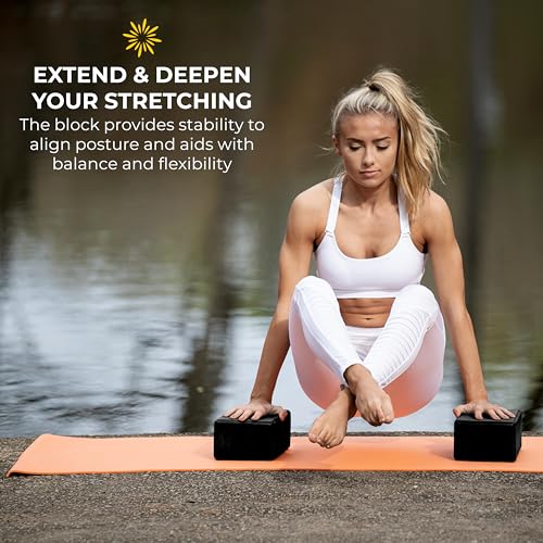 Black 4in Foam Yoga Blocks Bulk 10 Pack for Support & Flexibility