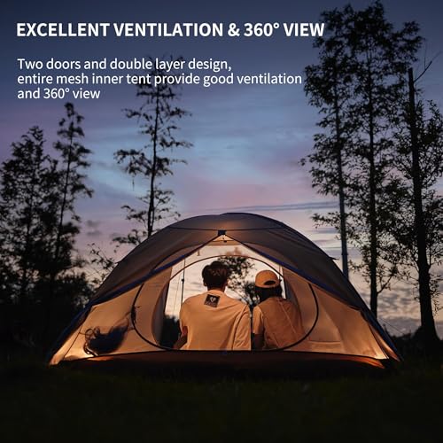 Naturehike Cloud River 3-Person Backpacking Tent - Brown, Waterproof, Ultralight