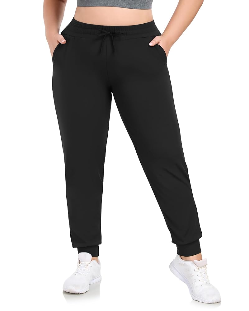 HLTPRO Plus Size Sweatpants for Women with Pockets Black XX-Large - Joggers for Workout & Lounge