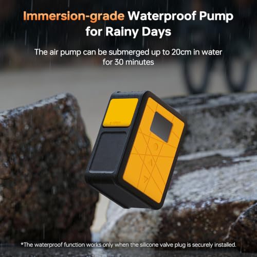 AIRBANK Waterproof Mini Bike Pump with Gauge, 120 PSI Portable Tire Inflator