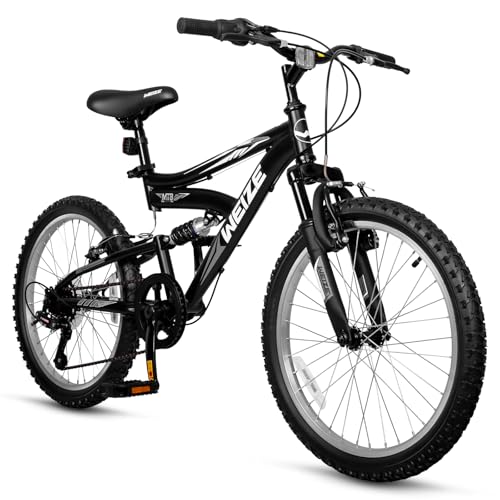 Kids Mountain Bike 20 Inch - Teen Bicycle for Boys & Girls, Black