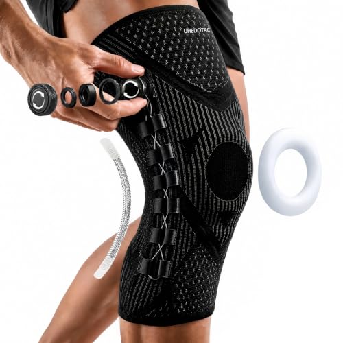 Adjustable Knee Brace with Dial & Gel Patella Pad - Large Left Support