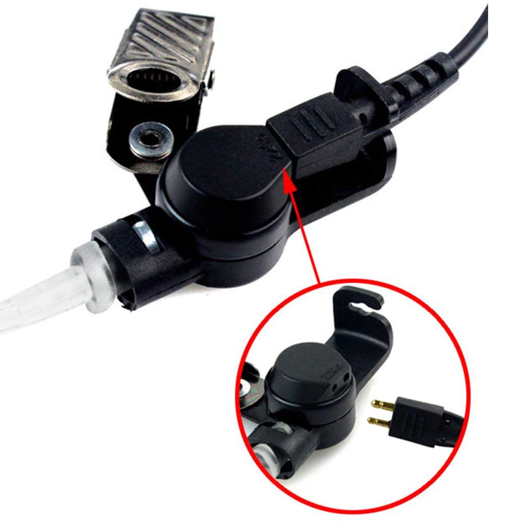 Retevis Walkie Talkie Earpiece with Mic, Big PTT Headset with Long Wire, 2 Pin, for RT22 RT68 RT21 H-777 RT86, Compatible with Pxton Baofeng BF-888S Kenwood 2 Way Radio, Two Way Radio Headset(1 Pack)