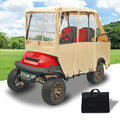 Tecoom Beige Golf Cart Enclosure 2+2 Passenger Waterproof Cover for EZGO Yamaha Club Car