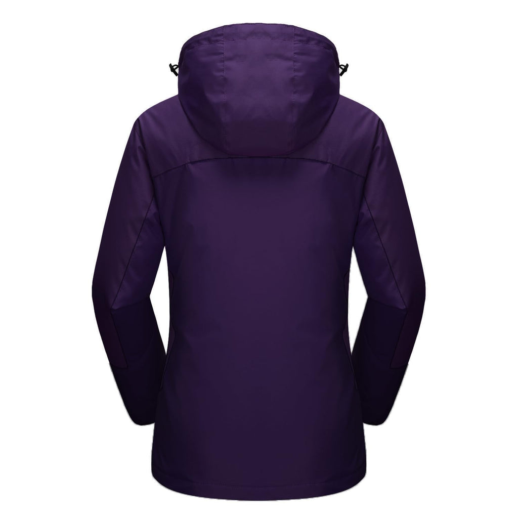 MAGCOMSEN Winter Coats for Women Waterproof Insulated Snow Jacket Fleece Lined Jacket 3 In 1 Jacket Snowboarding Jacket Dark Purple L