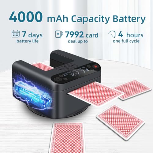 Black Automatic Card Dealer Machine for Poker UNO Bridge Blackjack - USB Rechargeable